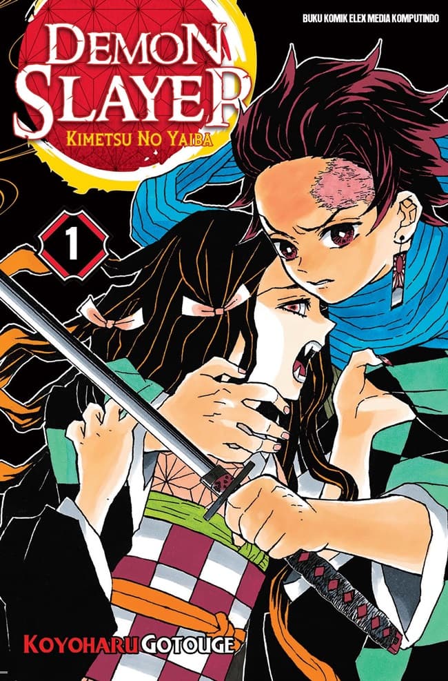 Sampul edisi Indonesia Demon Slayer: Kimetsu no Yaiba 01