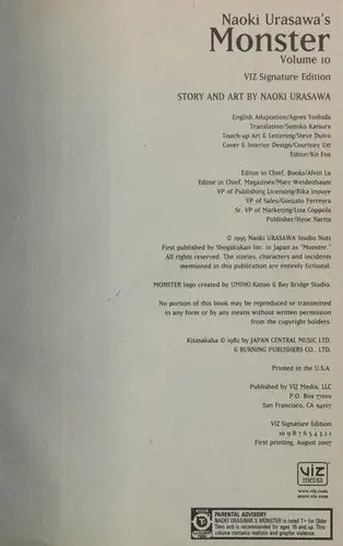 Naoki Urasawa's Monster, Vol. 10