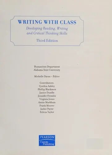 Writting With Class (Developing Reading, Writing and Critical Thinking Skills)