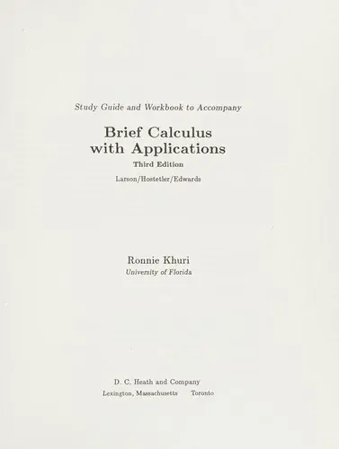 Study guide and workbook to accompany Brief calculus with applications