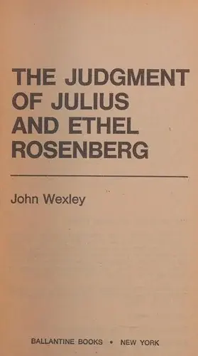 Judgment of Julius and Ethel Rosenberg